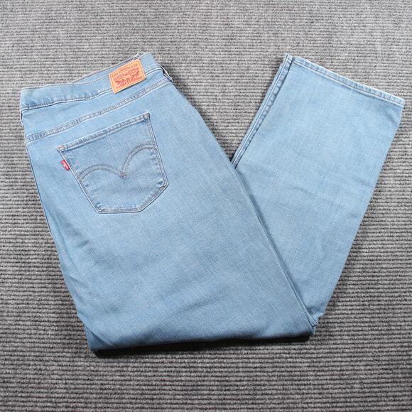 Levi’s Classic Straight Jeans Women’s Plus 22W Light Wash Stretch, Inseam 29” - Picture 1 of 11